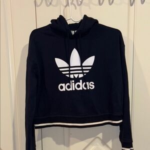 Adidas Dark Blue Hoodie with White Logo